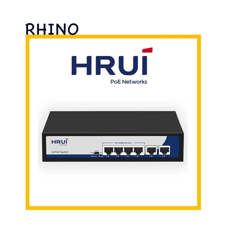 سوییچ شبکه 4 پورت POE برند HRUI مدل HR902-AF-42N