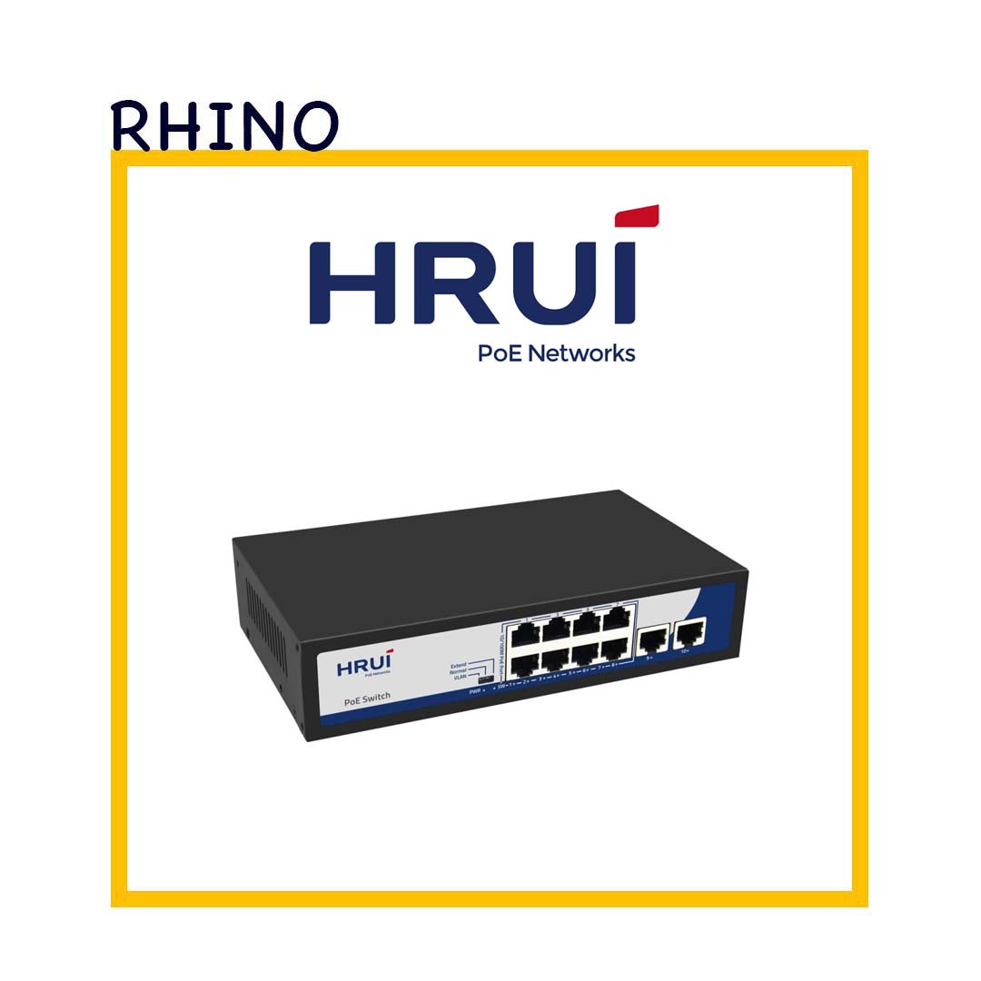 سوییچ شبکه 8 پورت POE  برند HRUI مدل HR902-AF-82N