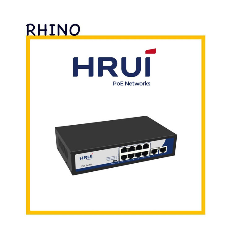 سوییچ شبکه 8 پورت POE برند HRUI مدل HR902-AF-82N