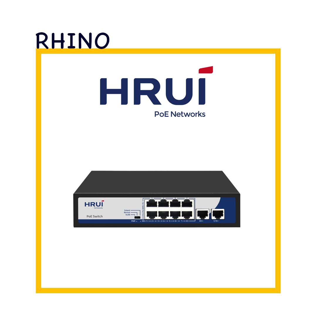 سوییچ شبکه 8 پورت POE  برند HRUI مدل HR902-AF-82GN