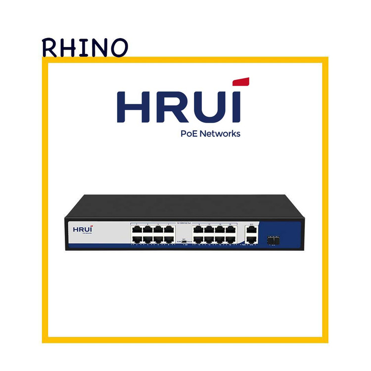 سوییچ شبکه 16 پورت POE برند HRUI مدل HR902-AF-162G-200