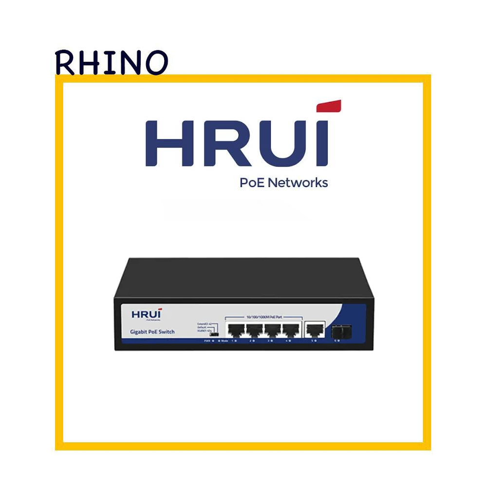 سوییچ شبکه 4 پورت POE  برند HRUI مدل HR900-AFG-411NS-120