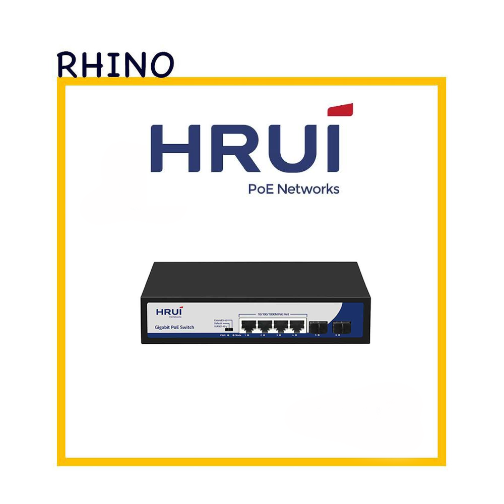 سوییچ شبکه 4 پورت POE  برند HRUI مدل HR900-AFG-42NS-120
