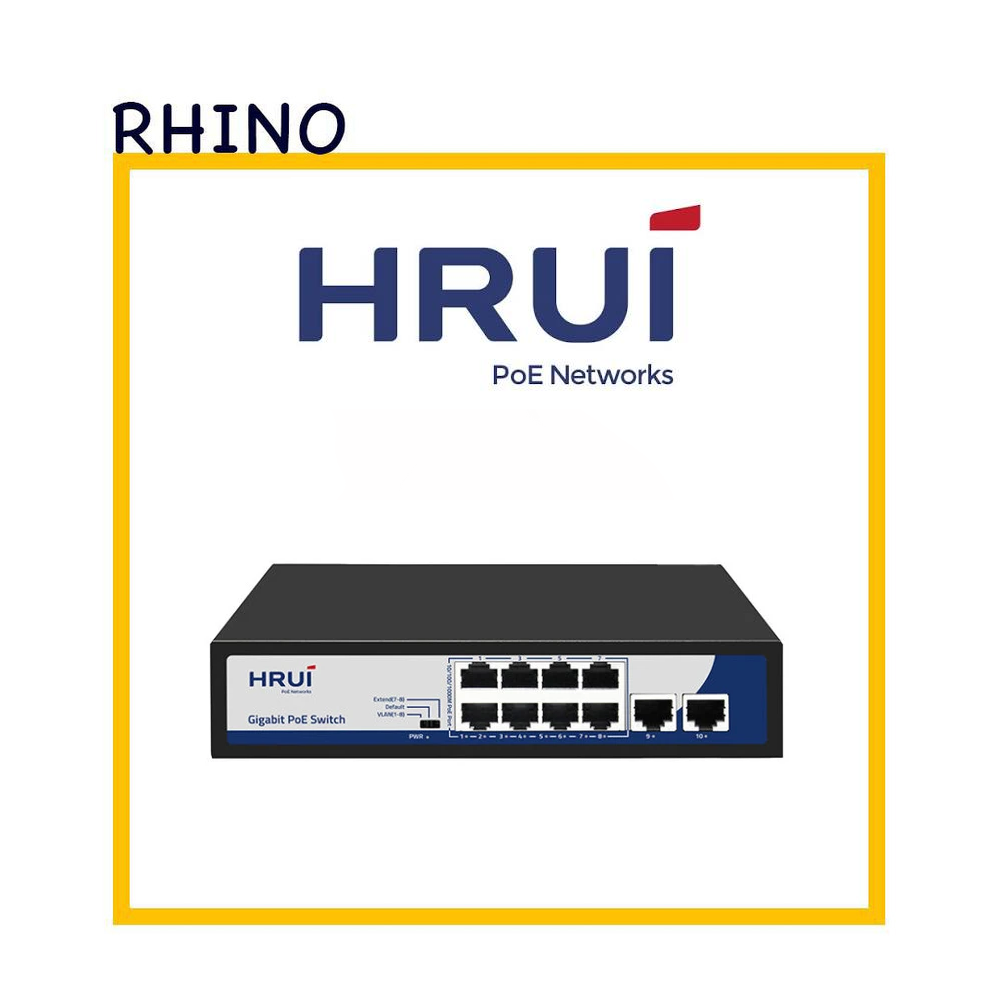 سوییچ شبکه 8 پورت POE  برند HRUI مدل HR901-AFG-82N