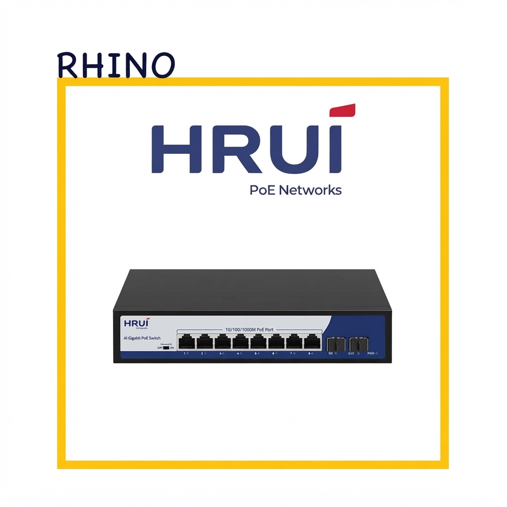 سوییچ شبکه 8 پورت POE  برند HRUI مدل HR900-AFG-82NS
