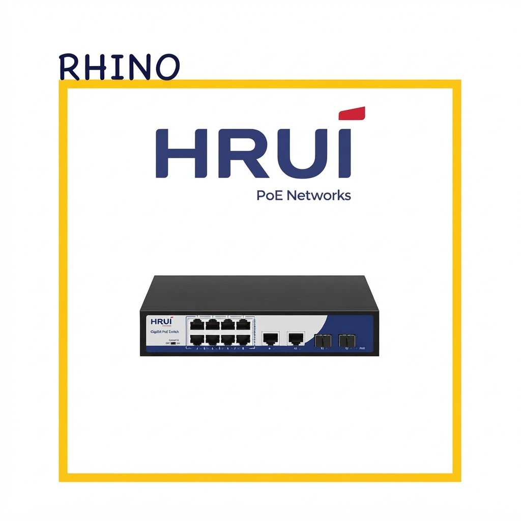 سوییچ شبکه 8 پورت POE  برند HRUI مدل HR900-AFG-822NS