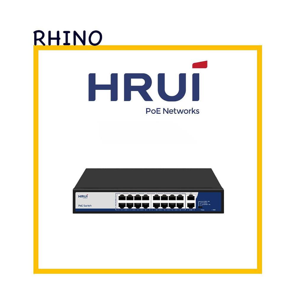 سوییچ شبکه 16 پورت POE  برند HRUI مدل HR900-AFG-1622S-300