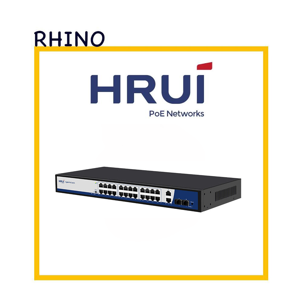 سوییچ شبکه 24 پورت POE  برند HRUI مدل HR900-AFG-2422S-400
