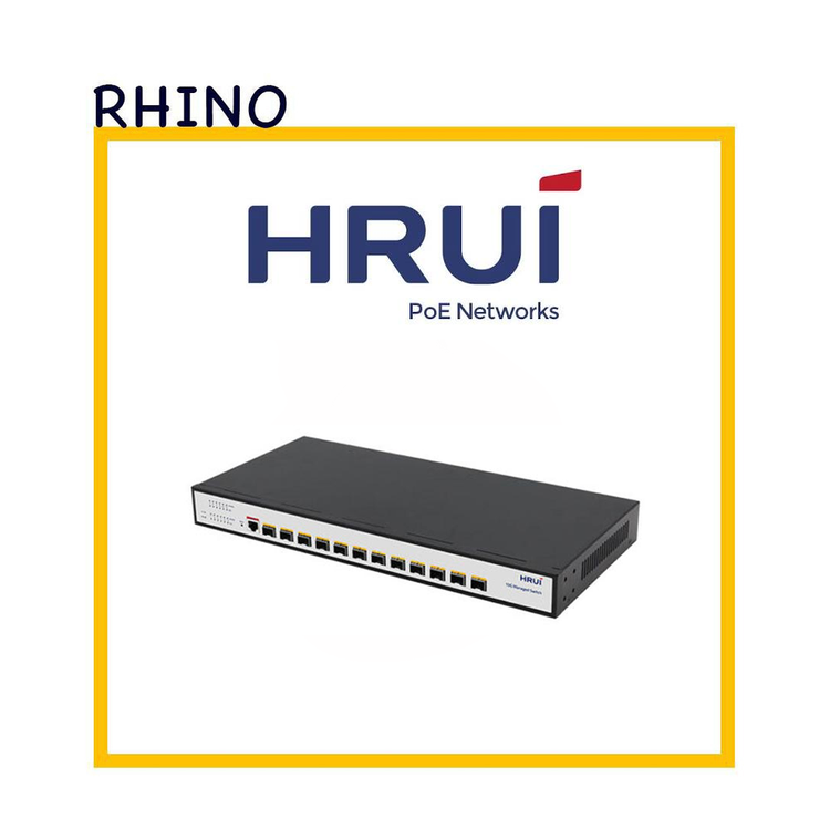 سوئیچ شبکه فیبر نوری مدیریتی 12 پورت برند HRUI مدل HRUI HR-SWTG3C12F