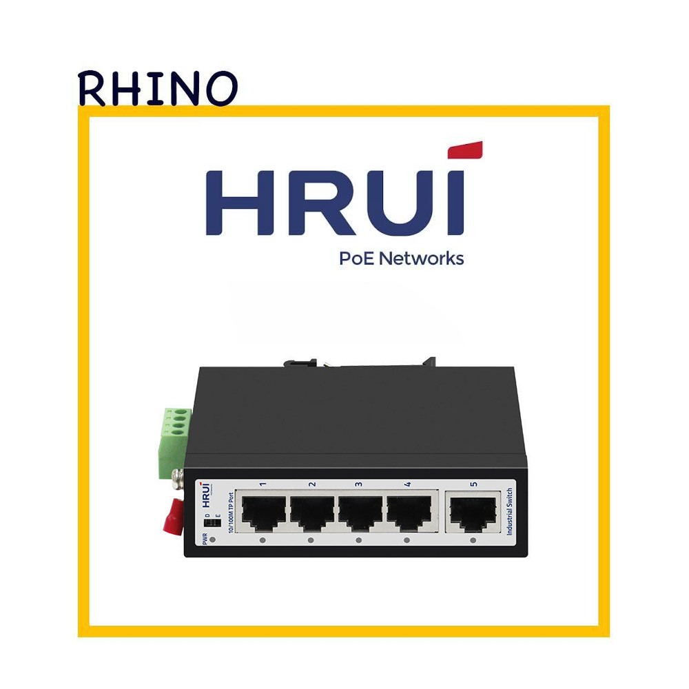سوئیچ شبکه اترنت صنعتی 4 پورت برند HRUI مدل HRUI HR500-SW1050