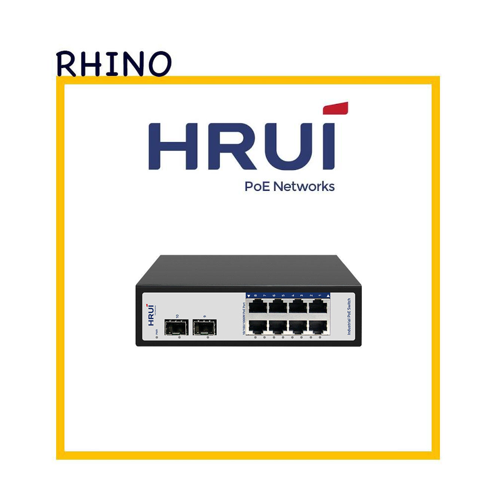 سوئیچ شبکه اترنت صنعتی 8 پورت برند HRUI مدل HRUI HR500-SWG0082S