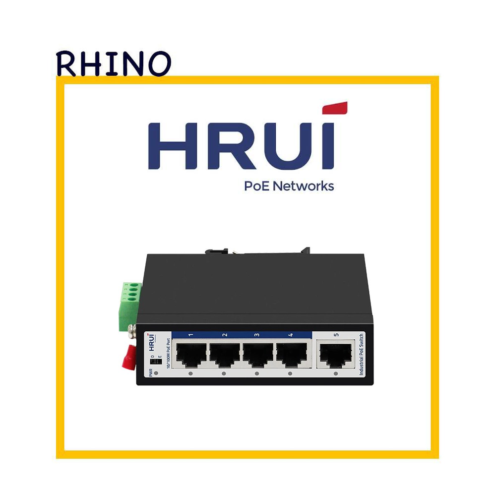 سوئیچ شبکه صنعتی 4 پورت POE برند HRUI مدل HRUI HR500-AF-41