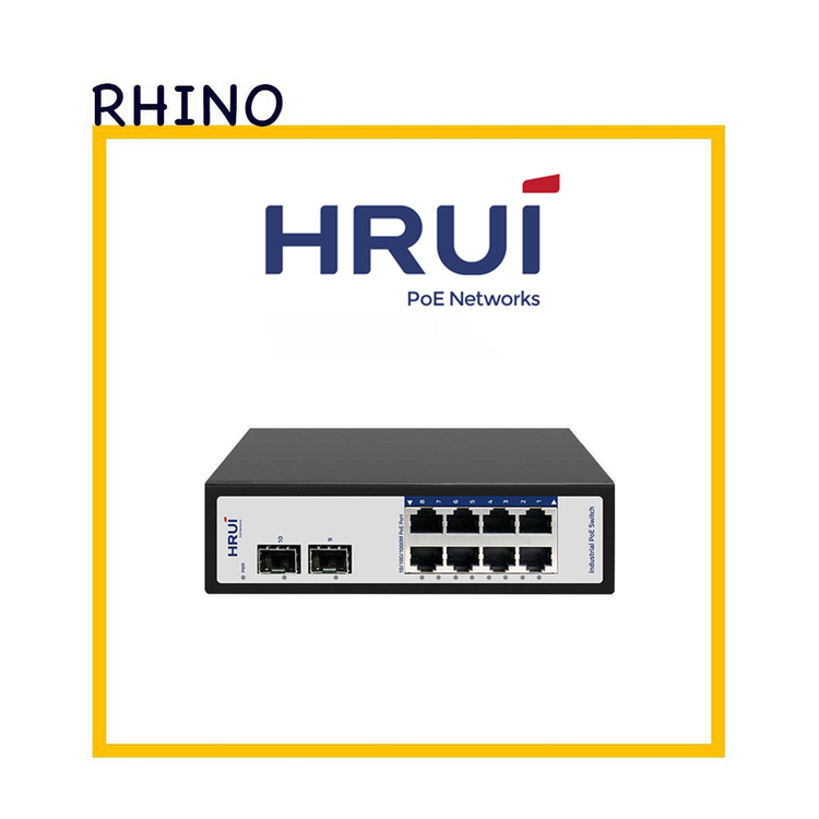 سوئیچ شبکه صنعتی 8 پورت POE اچ ار یو ای مدل HRUI HR500-AFG-82S
