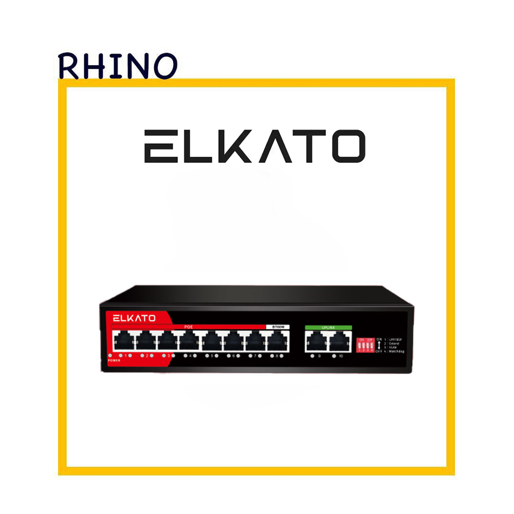 سوئیچ شبکه 8 پورت POE برند الکاتو مدل ELKATO EL-1SG0820GP-120W (V2)