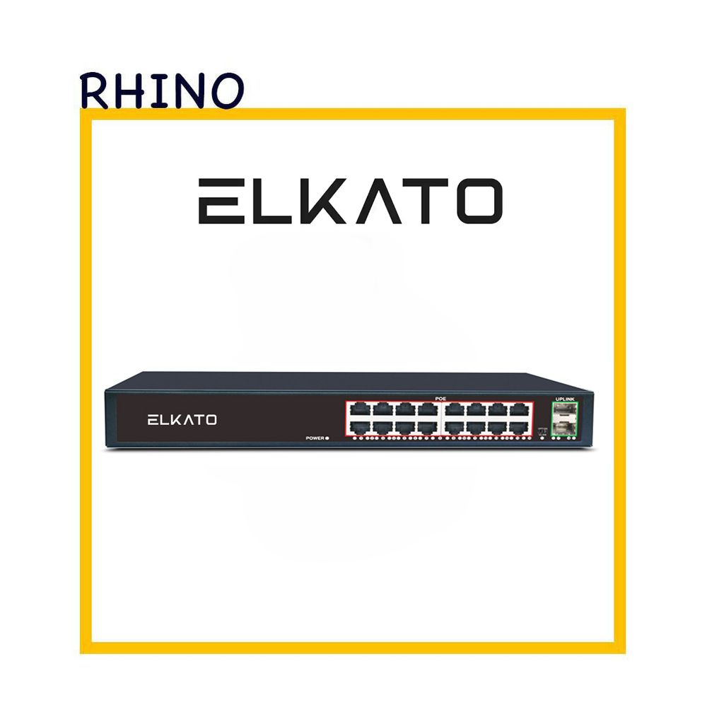 سوئیچ شبکه 16 پورت POE برند الکاتو مدل ELKATO EL-1SG1602GP-250W