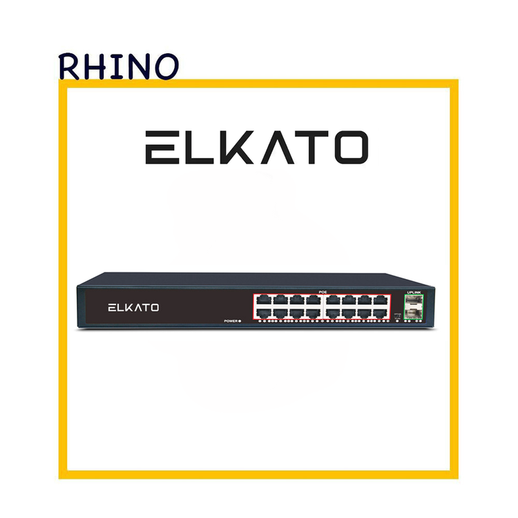 سوئیچ شبکه 16 پورت POE برند الکاتو مدل ELKATO EL-1SG1602GP-250W
