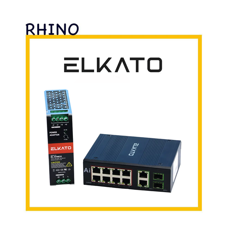 سوئیچ شبکه صنعتی 8 پورت POE برند الکاتو مدل ELKATO EL-2SG0822GP